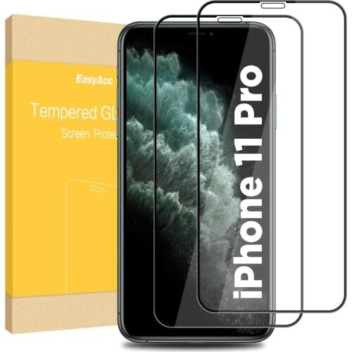 EasyAcc Screen Protector for iPhone 11 Pro/iPhone XS/iPhone X 3D Full Screen Protector Tempered Glass 9H Hardness Black