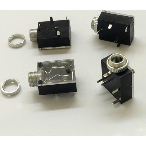 100Pcs 3.5mm 1/8 Female Audio Connector 5 Pin DIP Stereo Headphone Jack PJ324M