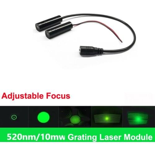 520nm 10mW Blue Adjustable Focus Grating Laser Module 3D Projection Laser Light