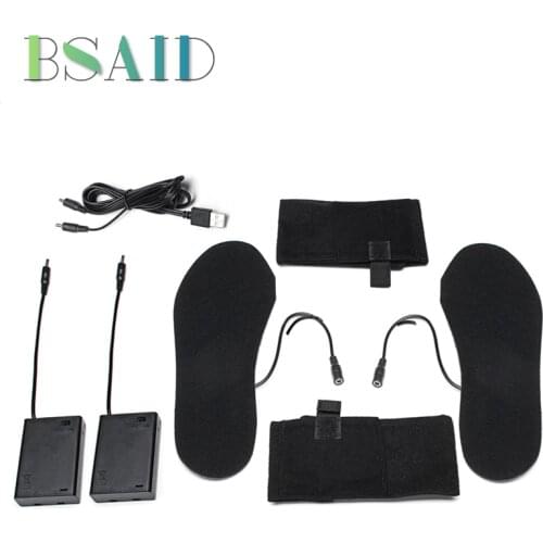 BSAID Electric Battery Powered Heated Insoles For Shoes Boots Women Men Foots Pads Inserts Winter Thermal Heating Shoe Insole