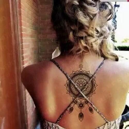 Krasivyy lace temporary tattoo stickers new black lace jewelry Arab Indias tattoos vacation wedding paste makeup girls tattoo