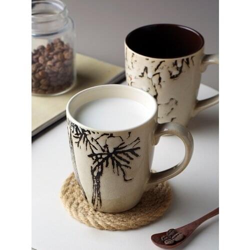 Japanese Hand-painted Household Ceramic Cups Creative Personality Trend Mug Coffee Cup Milk Cup Drinking Cup Breakfast Cup