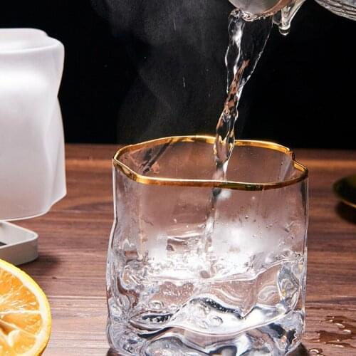 Japanese Whiskey Glass Wine Cocktail Glasses Crumple Paper Bar Rock Cup