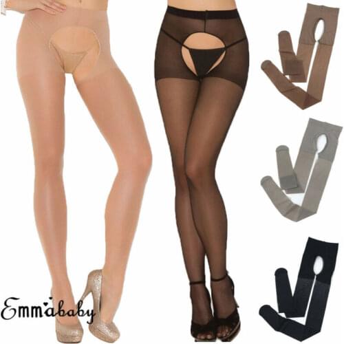 Women Sexy Hosiery Warm Lined Thermal Stretchy Slim Skinny Pantyhose Transparent See-through Nylon Thin Solid Tigh