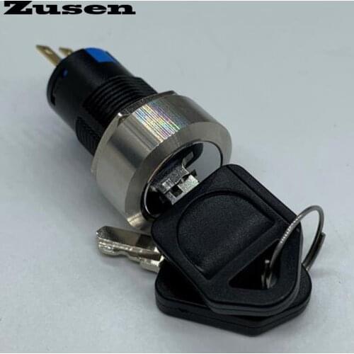 Zusen 16mm 2 positions on/off 3 positions on/off/on Metal Key Switch