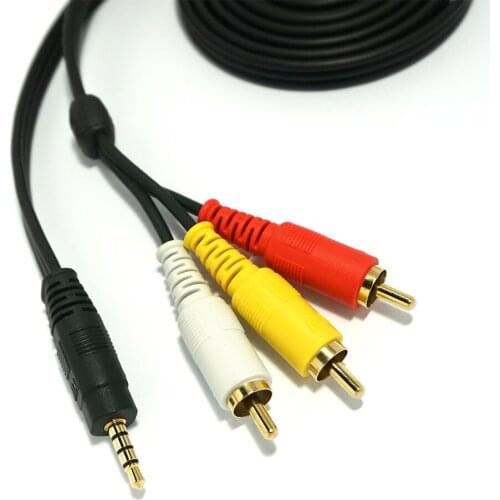 1.8M A/V Cable Adapter 3.5mm Jack to 3RCA Male1/8‘ AV Stereo to 3RCA Standard Converter for Old TV Speaker TV Box CD DVD Player