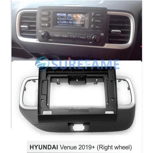 10.1 inch Car Radio Facia Panel for HYUNDAI VENUE 2019+ (Right Wheel) Fascia Dash Kit Install Console Panel Plate Trim Adapter