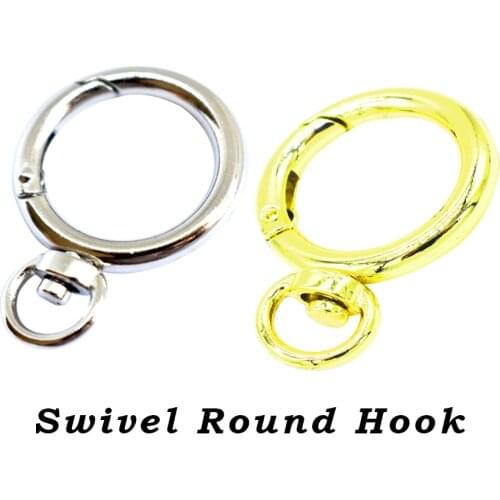 10 pcs 20mm Round Snap Hooks Clasps with Swivel D-ring Zinc Alloy Gate O Ring KeyChain Organizing Charms Accessory