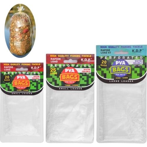 100Pcs PVA Carp Fishing Bags Bait Thrower Fast Dissolving Water Soluble Carp Bait Bags 60*120mm 70*140mm 80*160mm