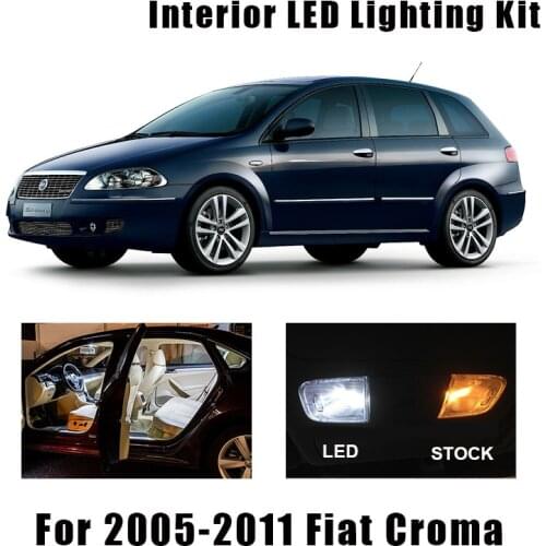 12pcs 100% Canbus Error Free Auto LED Bulbs Interior Dome Lamp Map Reading Ceiling Trunk Light Kit For 2005-2011 Fiat Croma