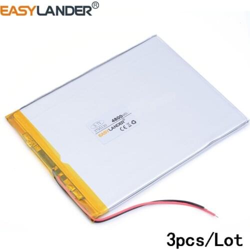 3pcs /Lot 3.7 V 3795130 4800 mah lithium Li ion polymer rechargeable battery For Power bank PAD DVD Naptop e-book video game