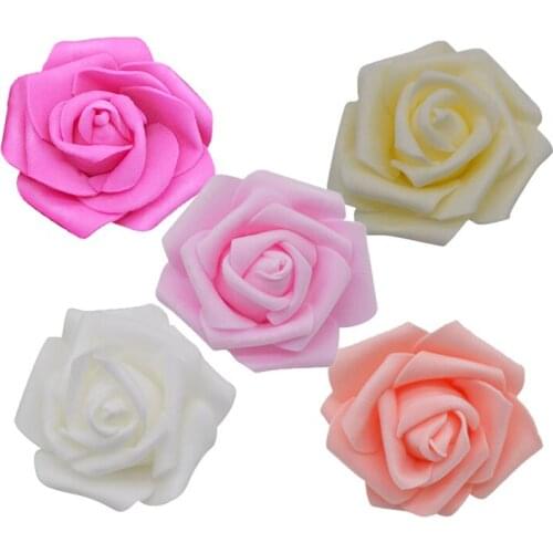 30pcs 6cm PE Foam Rose Artificial Flower Head for DIY Wedding Bouquet Garland Gift Box Party Home Decorative Craft Supplies