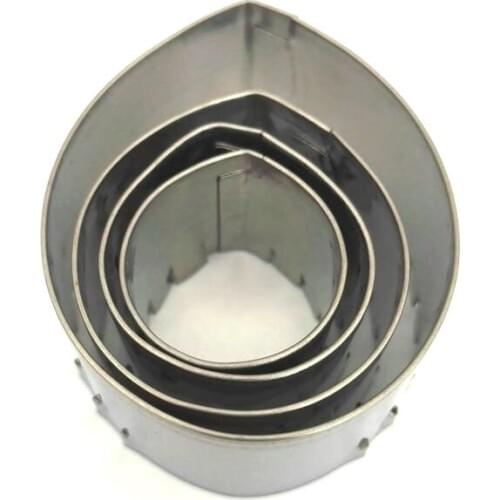 4pcs/set Stainless Steel Cookie Cutter 3D Rose Petals Biscuit Mould Baking Accessories