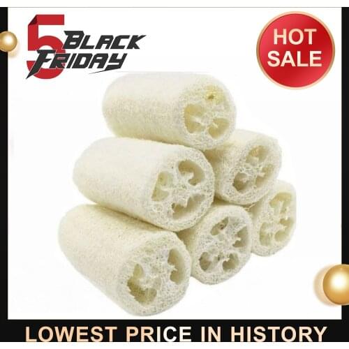 6pcs Organic Loofahs Loofah Spa Exfoliating Scrubber natural Luffa Body Wash Sponge Remove Dead Skin Made Soap
