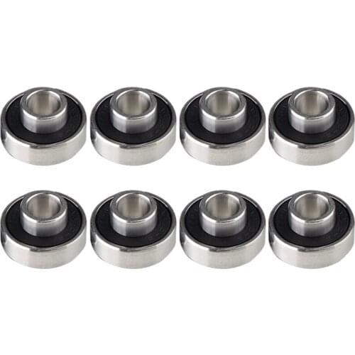 8Pcs 608-2Rs Inline Roller Skate Wheel Bearing Anti-Rust Skateboard Wheel Bearing 8X22X12.6mm with Shaft