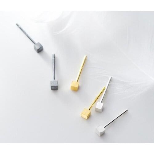 925 Sterling Silver Extra Tiny 2.3mm Square Cube Helix Stud Earrings Jewelry A1670