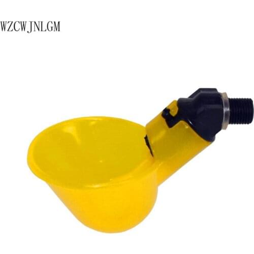 20pcs yellow Automatic Water Drinking Cups Waterer Chicken Bird Quail Nipple Alcoholic Thread Drink Wine Bowl