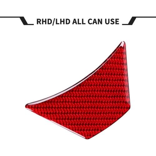 Car Red/Black Genuine Carbon Fiber Waterproof Steering Wheel Lower Trim 92*53mm Interior Mouldings for Toyota Corolla 2014-2018