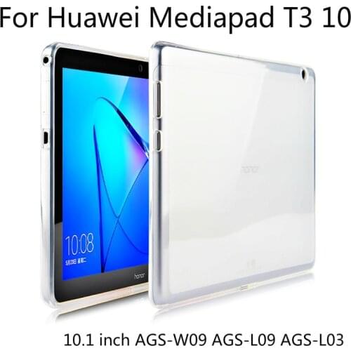 TPU Case For Huawei Mediapad T3 10 transparent TPU back case cover For Honor Play Tablet 2 AGS-W09 L09 9.6'' Transparent shell