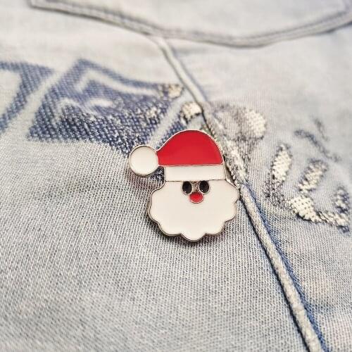 Santa Claus Enamel Brooches Lapel Pin Shirt Bag Funny Badge Jewelry Gift Fans Friends