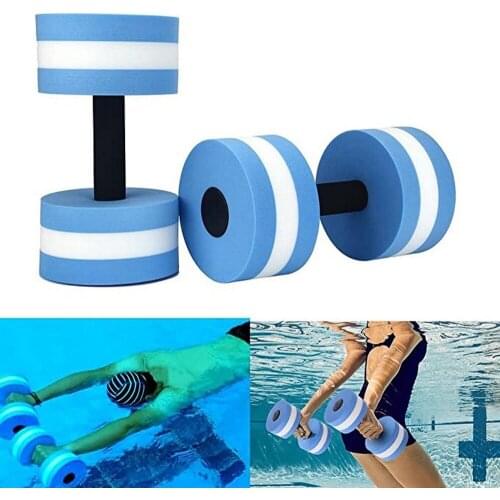 EVA Water Foam Floating Dumbbell Swimming Pool Ring Water Aerobics Automatic Float Aquatic Barbell for Water Yoga Fitness
