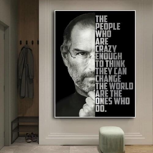 Figure Steve Jobs Motivational Quote Art Canvas Paintings Wall Art Posters Prints Wall Pictures for Office Inspirational Cuadros