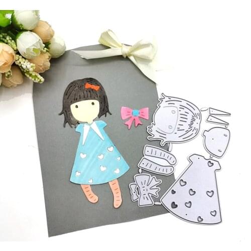 Julyarts Girl Metal Dies for Card Making New for 2021 Carbon Steel Metal Cutting Dies Scrapbooking Decorative Paper Cards