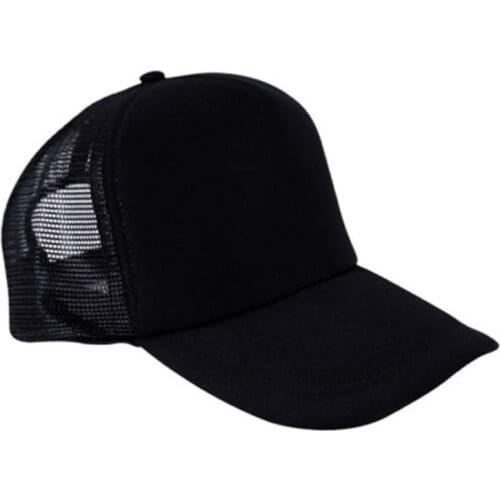Black Mens Unisex Ladies Women Baseball Mesh Cap Rapper Trucker Snapback Hat Summer Breathable Sun Hat
