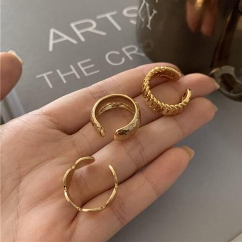 Hiphop/Rock Metal Geometry Circular Punk Rings Opening Index Finger Accessories Buckle Ring For Women Jewelry Adjustable