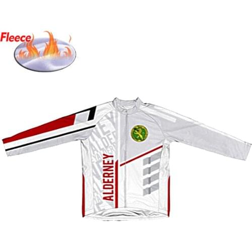 Hot Classic Alderney Long Sleeve Retro Winter Fleece Pro Cycling Jersey Mountian Bicycle Road Racing Wear Bike Clothing