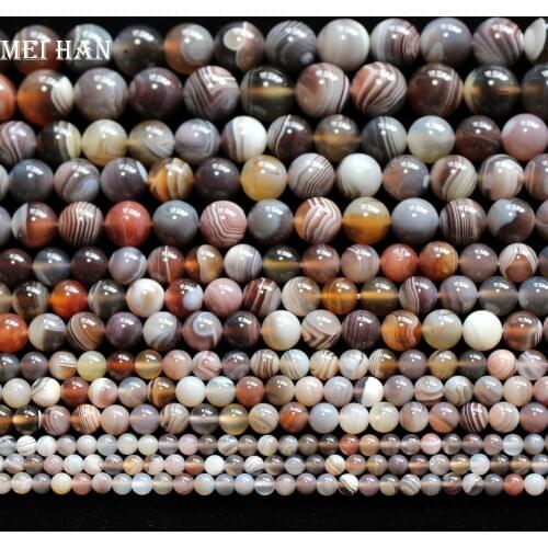 Meihan Free shipping Natural 6mm & 8mm & 10mm & 12mm Round Botswana Loose Beads for jewelry making design or DIY