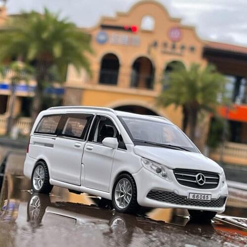 1:32 Mercedes-Benz V260 Business Nanny Car Alloy Car Model Sound And Light Pull Back Boy Toy Car Simulation Car Model Decoration