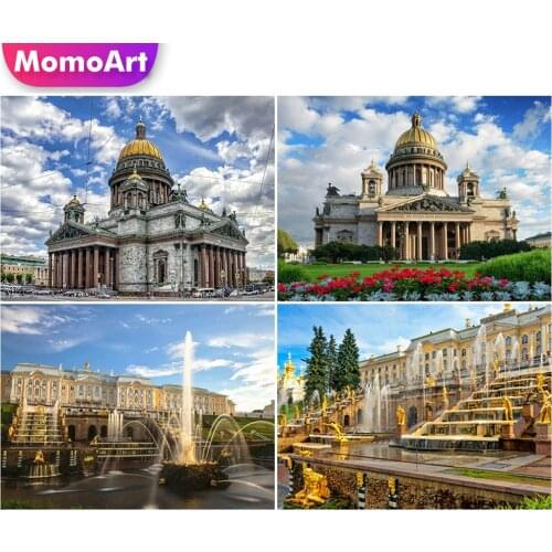 MomoArt Diamond Painting Saint Petersburg Cross Stitch Diamond Embroidery City Picture Of Rhinestone Mosaic Landscape Wall Decor