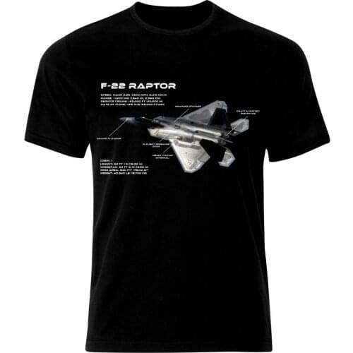 F-22 Raptor Air Fighter Aircraft Jet Air Fighter Aircraft Blueprint Mens summer blueprint cotton T shirt