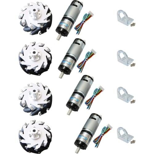 60KG Load 4pcs 127mm Omni Mecanum Wheel+ 4pcs 24V 120W 440rpm DC Motor Speed Encoder Motor for Arduino DIY Robot Project