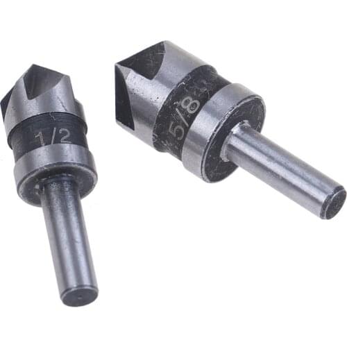 New 2pcs/Set Countersink Drill Bit 82 Degree Point Angle Chamfer Countersinking Cutter 1/2, 5/8 Wholesale