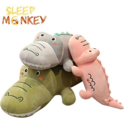 New Arrival Big teeth crocodile Cartoon plush toy soft stuffed long pillow Cute cushion Unique gift For child Girl Xmas decor