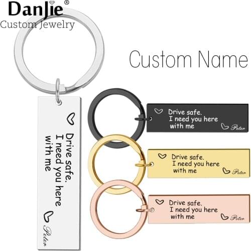Personalized Drive Safe Keychain Custom Name Lovers Couples Husband Boyfriend Women Men Birthday Christmas Key Chain Ring Gifts