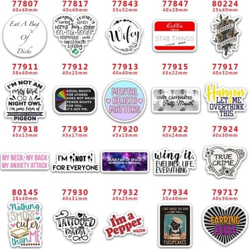 DIY Craft Supplies Sewing Accessories Cartoon Letter And Word Printed Planar Resins Mold 30 Pieces. PR-77807