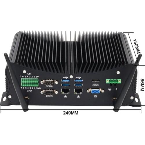 Eglobal Industrial pc 6*DB9 COM 2LAN DDR4 WES7/10 fanless Mini Computer SIM card GPIO PS/2 LPT SIM card desktop HD VGA Watchdog