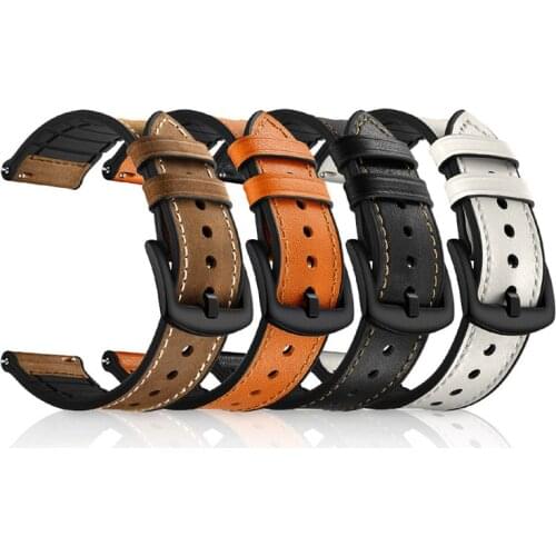 Leather Watchband 22mm for Samsung Galaxy Watch 46mm SM-R810 Band Sports Wrist Strap for Samsung S3 Frontier/Classic Watch Strap