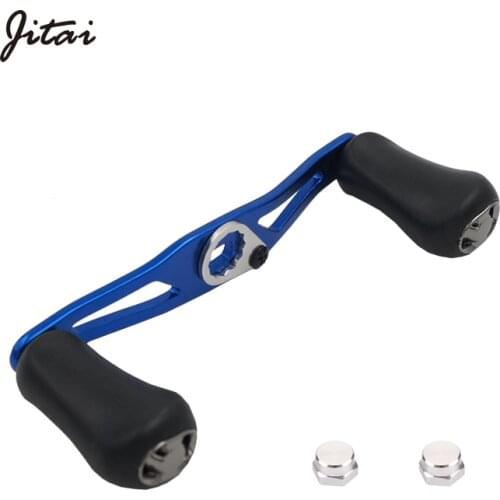 JITAI 8*5mm Aluminum Alloy Fishing Reel Rocker Handle Soft Rubber Knobs For Baitcasting Fishing Reel Rocker Fishing Wheel Handle