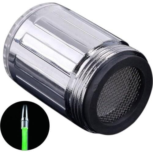 3 Color 7 Colors Changing Glow Light-up LED Kitchen Faucet Shower Tap Novelty Luminous Faucet Nozzle Head Light Bathroom Light