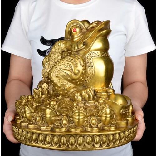 Special Offer 2020 HOME business company efficacious Protection Talisman Money Drawing GOLD Jin Chan copper FENG SHUI statue