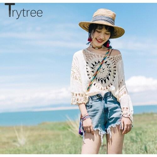 Трикотажные блузки Trytree China At AliExpress