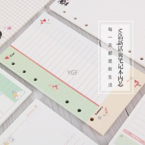 Kawaii 6-hole universal A6 loose-leaf refill blank dot matrix square TODO plan financial management inner core Daily planner