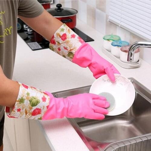 Waterproof Household Glove clean washing gloves Warm Dishwashing Glove Water Dust Stop Cleaning Rubber Glove cleaning tools