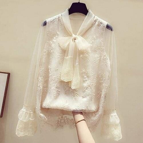 YOUYEDIAN Blouses With Tie