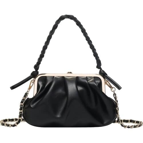 Women Soft Pu Leather Handbag 2021 New Famous Luxury Brand Fashion Crossbody Messenger Bag Vintage Small Solid Cloud Bags