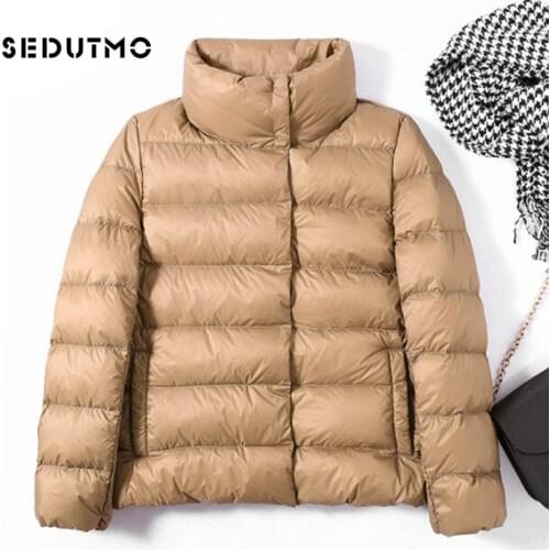 SEDUTMO Winter Thick Duck Down Jackets Womens Oversize Ultra Light Short Coat Warm Black Casual Spring Puffer Jacket ED501